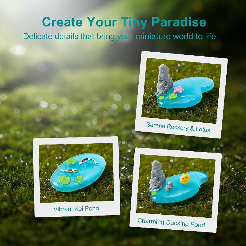 Bonsai Garden With Koi Pond - Ornamen Kolam Resin Mini Dengan Desain
