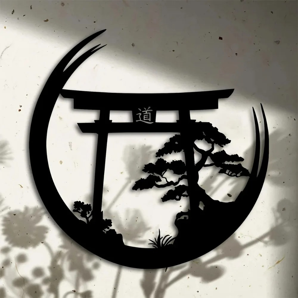 Bonsai Garden For Home - Seni Dinding Logam Gerbang Torii Bonsai