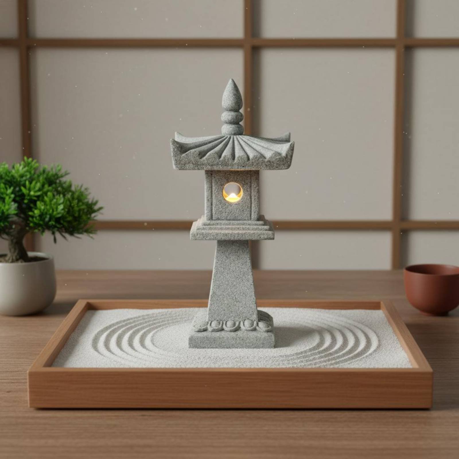 Lentera Batu Miniatur Antik un - Bonsai Garden Ornaments ulasan dan harga