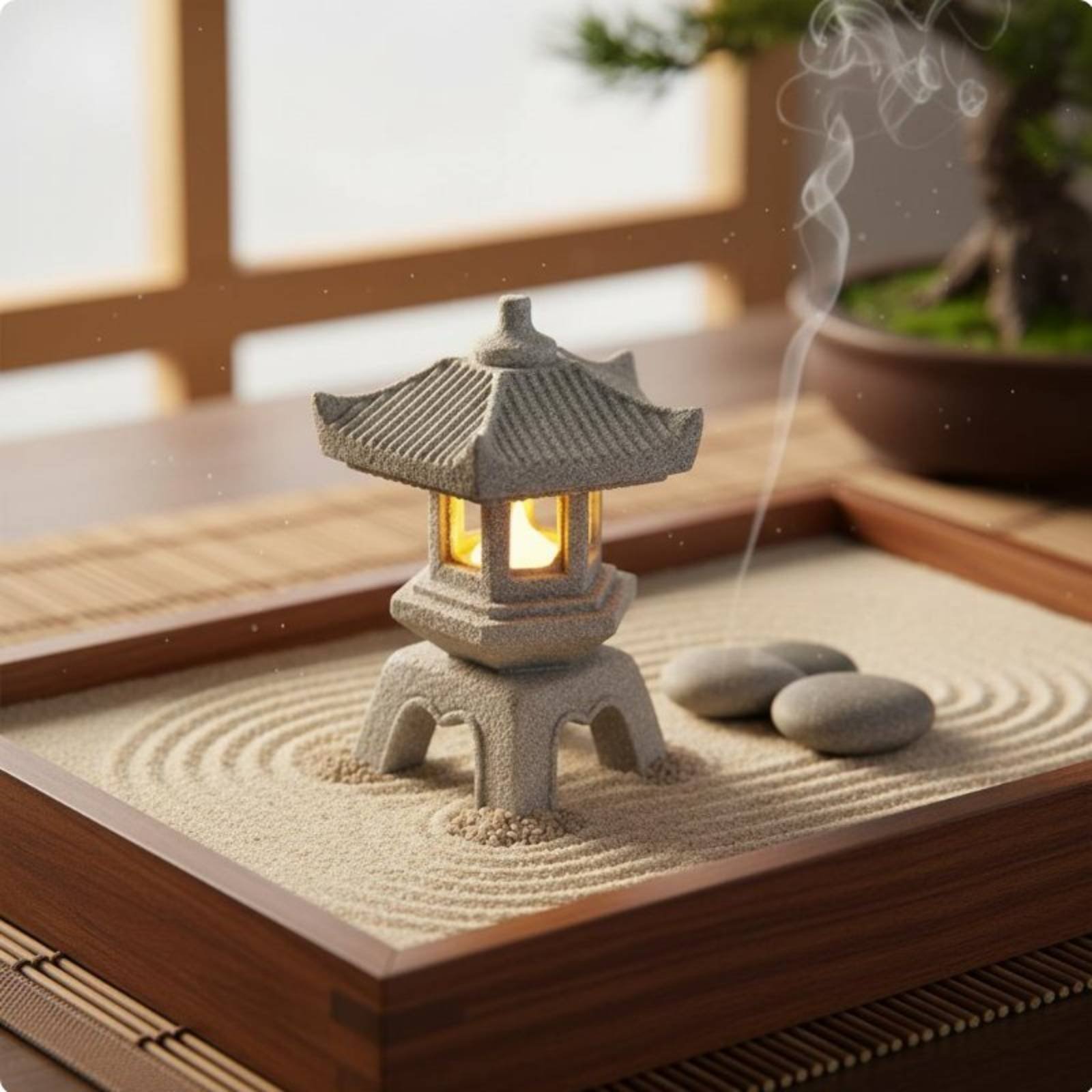 Lentera Batu Miniatur Antik un - Bonsai Garden Ornaments ulasan dan harga