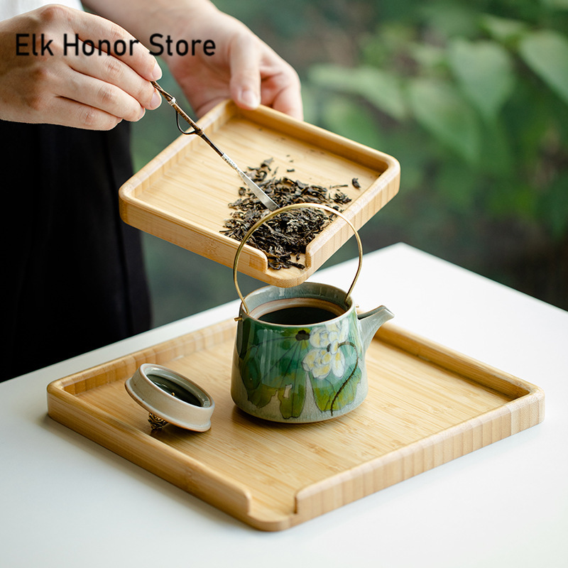 Nampan makanan bambu Cina, wad - Bonsai Garden For Home ulasan dan harga