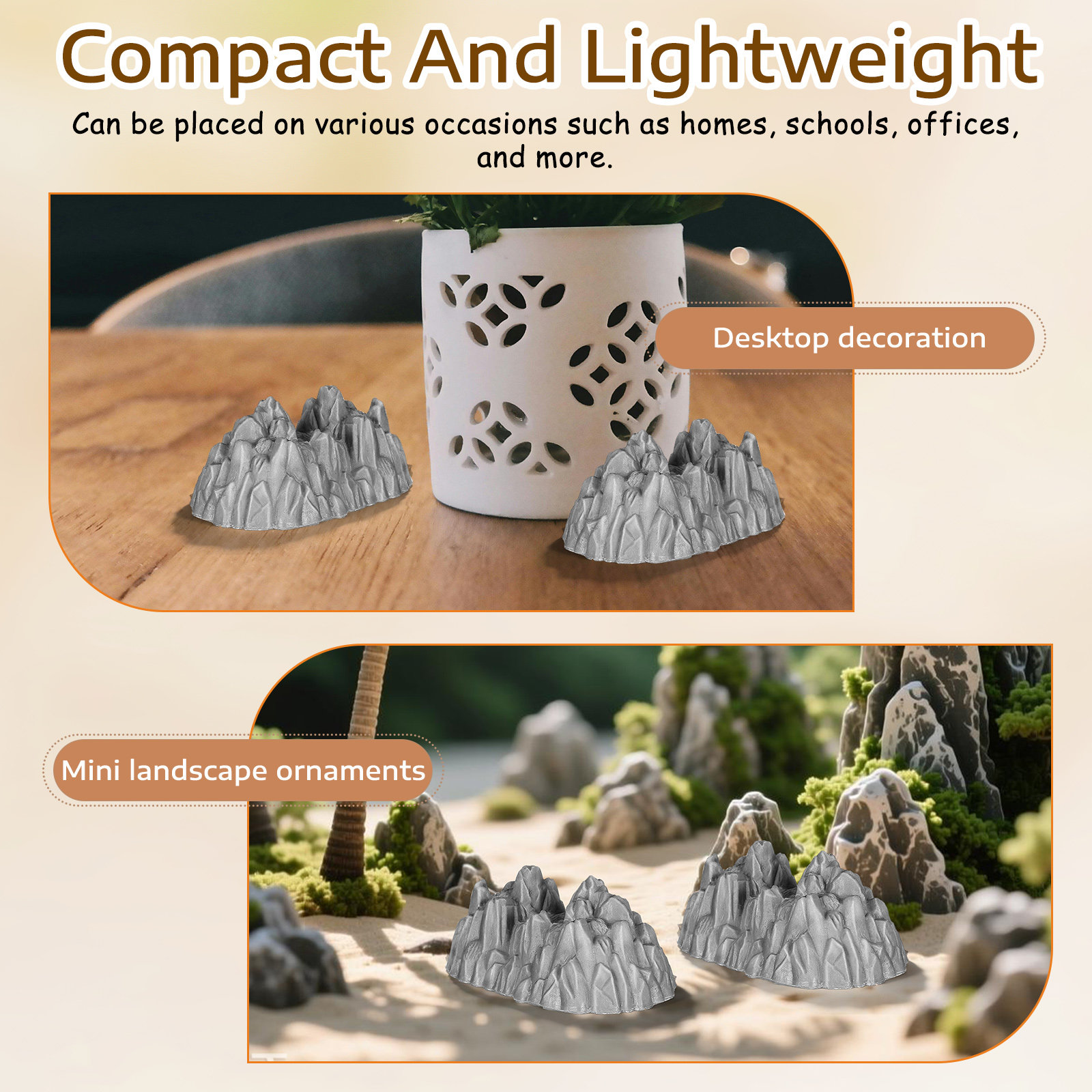 20 Buah Batu Plastik Mini untu - Bonsai Garden Ornaments ulasan dan harga